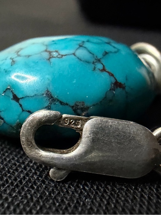 Sterling Silver Turquoise Argentium Artisan Hand Crafted Necklace - Picture 5 of 8
